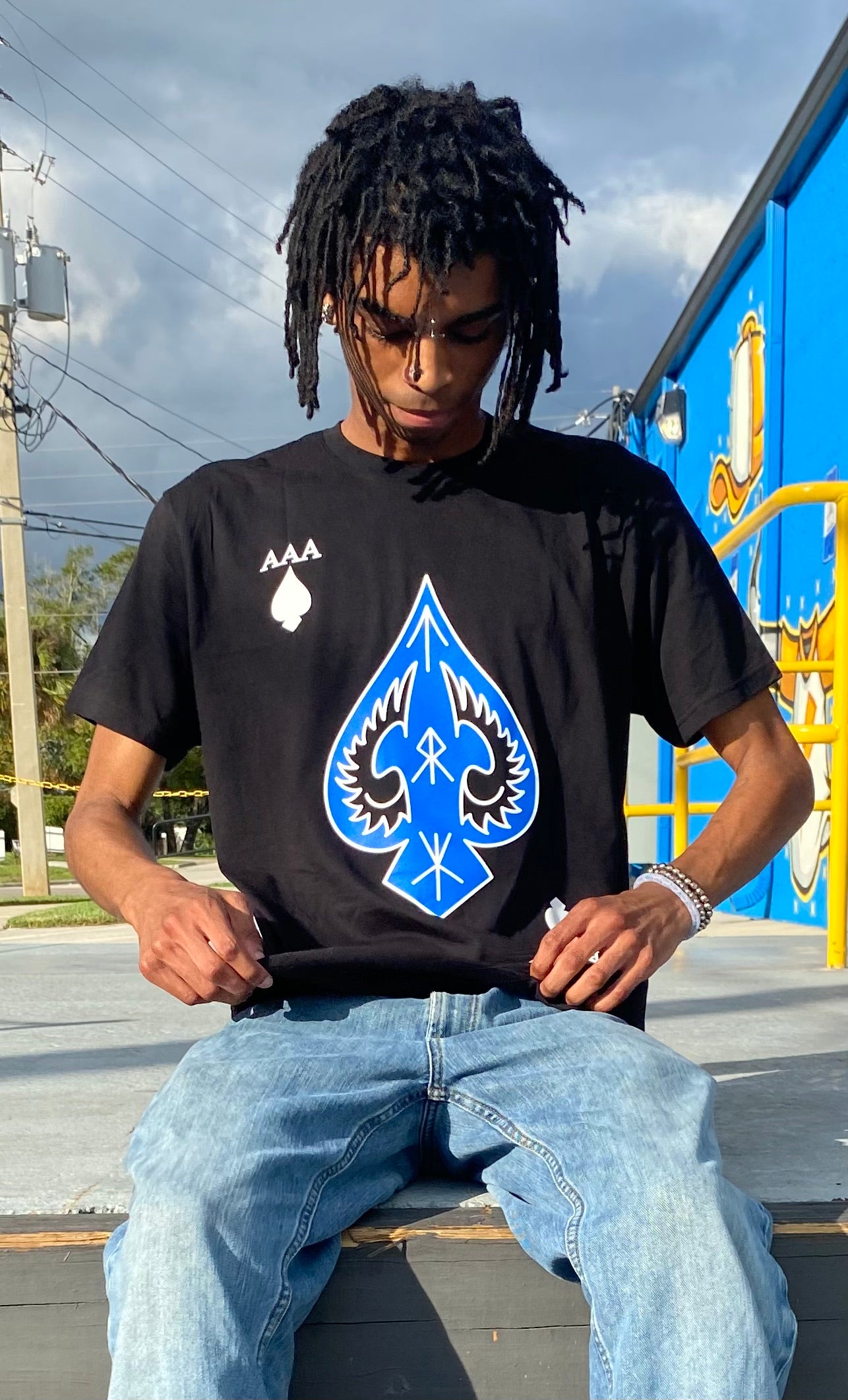 Retro Black Ace of Spades Tee